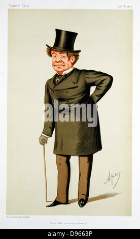 Howard Russell (1820-1907) Irish-nato il giornalista britannico. Corrispondente di guerra per "tempi" (Guerra di Crimea) e 'Il Daily Telegraph' (guerra Zulu). "Ape" (Carlo Pellegrini) Cartone animato da "Vanity Fair", Londra, 16 gennaio 1875. Foto Stock