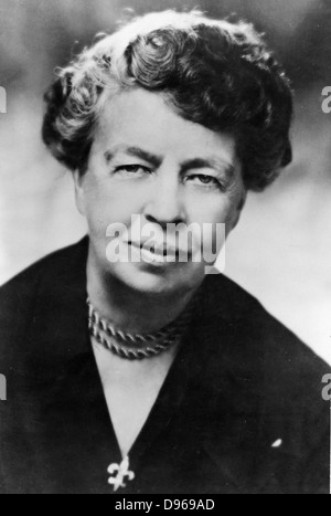 (Anna) Eleanor Roosevelt (1884-1962) umanitaria americana. Presidente Commissione Onu per i Diritti Umani e 1947-1951 rappresentante statunitense all Assemblea generale 1946. Moglie di Roosevelt. Fotografia. Foto Stock