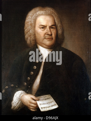 Johann Sebastian Bach (1685-1750) nel 1746. Compositore tedesco e organista. Ritratto di Elias Gottlieb Haussman. Stadtgeschichtliches Museum, Leipzig Foto Stock