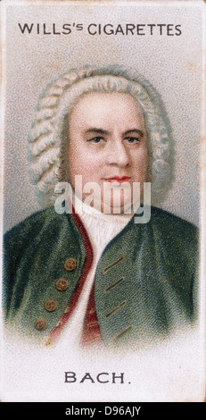 Johann Sebastian BACH (1685-1750) del compositore tedesco e organista. Scheda Chromolithograph 1912 Foto Stock