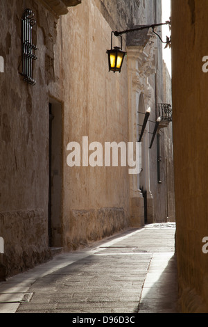 La strada medievale di Mdina, Malta. Foto Stock