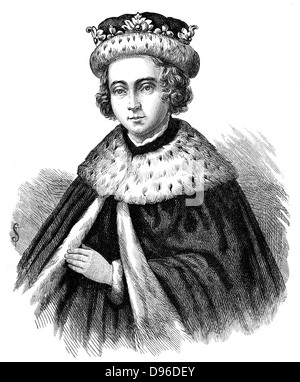 Edward V (1470-1483), re d'Inghilterra 1483, ma mai coronata. Figlio di Edoardo IV. Uno dei 'Principi nella torre' . Sotto la protezione di suo zio il duca di Gloucester (Richard III), adottate per la Torre di Londra con suo fratello e né i ragazzi di sempre Foto Stock