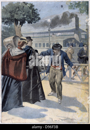 Elisabetta di Baviera (1827-1898), Imperatrice d'Austria, moglie dell'Imperatore Franz Joseph. Elizabeth pugnalato da un anarchico a Ginevra. Da "Le Petit Journal', Parigi, 25 settembre 1898. Foto Stock