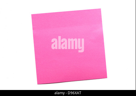 Bianco Rosa nota adesiva Foto Stock