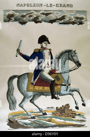 Napoleone I (1769-1821). Xix secolo diffuse colorate a mano la xilografia Foto Stock