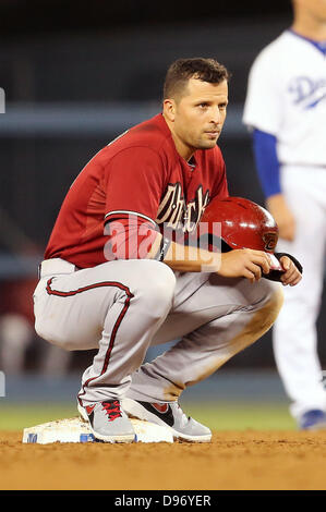 Giugno 12, 2013 - Los Angeles, California, Stati Uniti d'America - 12 giugno 2013 a Los Angeles, California, Arizona Diamondbacks terzo baseman Martin Prado (14) durante il gioco tra l'Arizona Diamondbacks e il Los Angeles Dodgers al Dodger Stadium il 12 giugno 2013 a Los Angeles, California. Rob Carmell/CSM Foto Stock