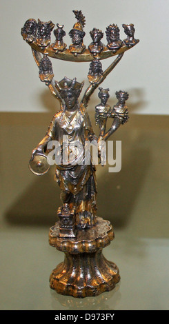 Argento le statuette di divinità. Roman, realizzato attorno ad 150-220 da Macon Foto Stock