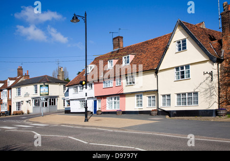 Edifici storici sulla banchina, Woodbridge, Suffolk, Inghilterra Foto Stock