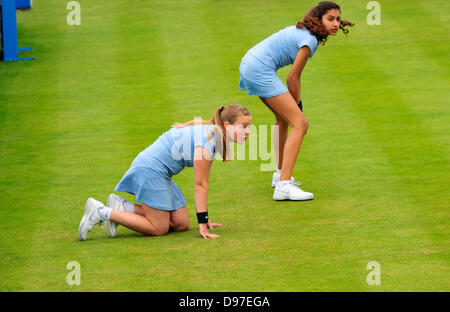 Ballgirls al Aegon Tennis Championship, Regine Club, London, 2013. Foto Stock