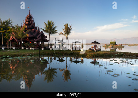 Il Lago Inle Resort al tramonto, Myanmar 6 Foto Stock