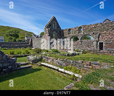 Iona Convento Giardino a Baile Mor sull'Isola di Iona nelle Ebridi Interne di Scozia Foto Stock