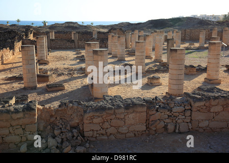 Avanzi di insediamento della città e del porto di incenso di Al-Baleed, patrimonio culturale mondiale dell Unesco, Salalah, Oman Foto Stock