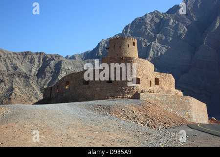 Al Qala fort, Bukha, Bucha, la nonna nicchie enclave di Musandam, Oman Foto Stock