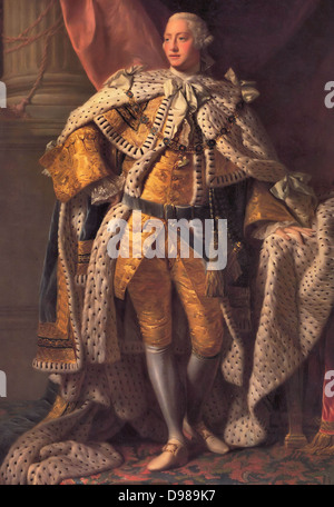 George III ((1738-1820), re di Gran Bretagna dal 1760. Ritratto di 1767 dallo studio di Alan Ramsay. Foto Stock