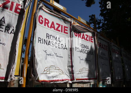 Ignazio Marino, Roma, Italia. 13 giugno 2013 Messaggio di ringraziamento al pubblico da parte del neo eletto sindaco di Roma, Ignazio Marino, Roma, Italia Credito: Gari Wyn Williams/Alamy Live News Foto Stock