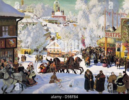 Boris Kustodiev (1878-1927) pittore russo. Maslenitsa, 1919. Olio su tela Foto Stock