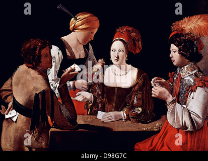 Georges de La Tour (1593 - 1652), pittore francese. Il trucco con Ace di diamanti. Olio su tela, ca 1635 Foto Stock