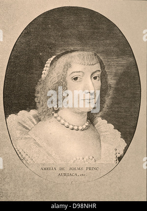 Amalia Van Solms, figlia di John Albert, Conte di Solms, nato 1602, sposato 31 marzo 1625. Con il Principe Federico Enrico, lei è stato uno dei più bravi delle donne del suo tempo. Hanno fondato la camera arancione, oggi l'Huis ten Bosch dove i trionfi di suo marito erano glorificato (dipinti di Jordaens), e aveva come una vigile custode, una grande quota di educazione di suo nipote, il principe William III. Morì nel 1675. Foto Stock