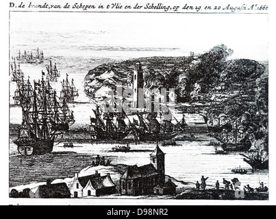 Il Raid su Medway, talvolta chiamato la battaglia di Medway, Raid su Chatham o la Battaglia di Chatham, è stato il successo di un attacco olandese sul più grande inglese navi militari, prevista fino nei cantieri del loro principale base navale Chatham, che ha avuto luogo nel giugno 1667 durante la Seconda guerra anglo-olandese. La Olandese, sotto il comando nominale di Lieutenant-Admiral Michiel de Ruyter, bombardati e poi catturato la città di Sheerness, navigato fino al Fiume Tamigi a Gravesend, poi fino al fiume Medway di Chatham Foto Stock
