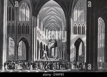 Te Deum service detenute per l inaugurazione del re Guglielmo I dei Paesi Bassi a Bruxelles1815. Guglielmo Federico, nato Willem Frederik Prins van Oranje-Nassau (24 agosto 1772 - 12 dicembre 1843), era un principe di Orange e il primo re dei Paesi Bassi e il Granducato di Lussemburgo. Foto Stock