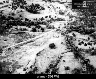 Guerra fredda: la crisi dei missili di Cuba. Vista aerea del russo medio raggio missile balistico sito di lancio 2, San Cristobal, Cuba, l novembre 1962. Ultimo missili rimosso in aprile 1963. Foto Stock