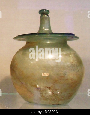 Vetro urna cineraria con coperchio. Romano del I secolo d.c. Foto Stock