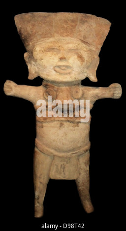 Una faccia ridere che rappresenta un bambino sacrificato per il dio della pioggia Tlaloc. Terraglia Veracruz cultura, 300 - 1200 Annuncio, Messico Foto Stock