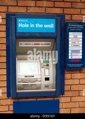 Barclays Bank Hole nel muro Foto Stock