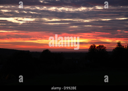 Sunset over Faringdon, Oxfordshire Foto Stock