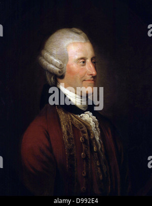 John Montagu, 4° Conte di Sandwich' (1718-1792) British aristocratico e politico, originatore del sandwich. Cuocere denominata Isole Sandwich dopo di lui. Johann Zoffany o Zauffelij (1733-1810), pittore tedesco, attiva principalmente in Inghilterra. Foto Stock