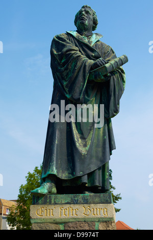 Statua di Lutero a Prenzlau Uckermark, Germania Foto Stock