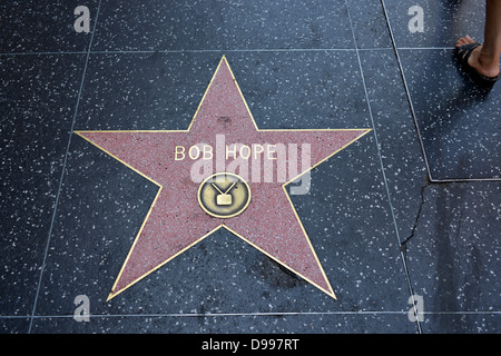 Terrazzo star per artista Bob Hope, categoria televisione, Drumming di fama, Hollywood Boulevard, Hollywood, Los Angeles, Californi Foto Stock