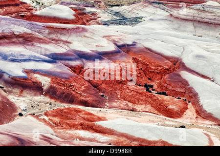 Per una notte di pioggia colorata arricchisce di ceneri vulcaniche depositi presso la bentonite colline in Utah Capitol Reef National Park. Foto Stock