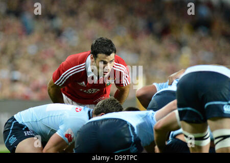 Sydney, Australia. Il 15 giugno 2013. I Lions Welsh scrum metà Mike Phillips in azione durante il Lions 2013 tour tra la British &AMP; Irish Lions e il NSW Waratahs all'Allianz Stadium di Sydney. I Lions hanno vinto 47-17. Credit: Azione Plus immagini di sport/Alamy Live News Foto Stock