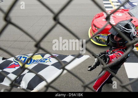 Brooklyn, MI, Stati Uniti d'America. Il 15 giugno, 2013. Brooklyn, MI - giu 15, 2013: Regan Smith (7) vince l'Alleanza parti del carrello 250 presso il Michigan International Speedway di Brooklyn, MI Credito: csm/Alamy Live News Foto Stock