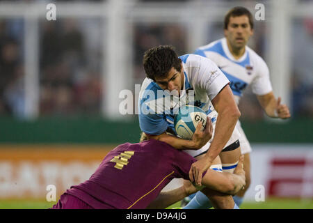 15.06.2013. Buenos Aires, Argentina. Internazionale di Rugby Union test match: Argentina contro Inghilterra al Estadio Jos&#xe9; Amalfitani, Buenos Aires, Argentina. Il Copa QBE. Foto Stock