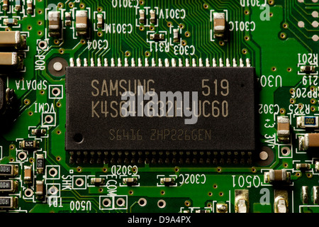 Samsung chip SDRAM sulla scheda a circuito stampato Foto Stock