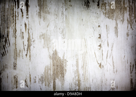 In legno antico danneggiato vintage white background schede Foto Stock
