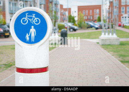 Bicicletta e Pedonale lane in Ipswich, Suffolk, Regno Unito. Foto Stock