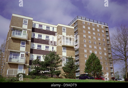 Brierley Hill Alto consiglio blocchi a torre, Mill Street, Brierley Hill, West Midlands, Regno Unito Foto Stock