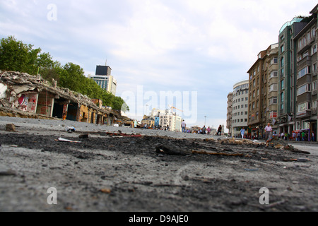 Dopo la visualizzazione di protesta di strade in Istanbul gezi park Turchia Foto Stock