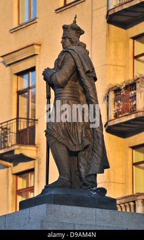 Statua del Granduca Vytautas il Grande , Kaunas Lituania Foto Stock