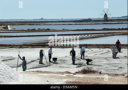 Saline di Marsala, Provincia Trapani, Sicilia, Italia , Salinen von Marsala, Provinz Trapani, Sizilien, Italien Foto Stock