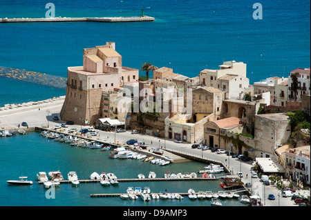 Castello, Porto, Castellammare del Golfo, Provincia Trapani, Sicilia, Italia , Kastell, Hafen, Castellammare del Golfo, Provinz Trapan Foto Stock