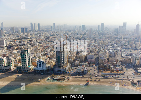 Una foto aerea di spiagge di Tel Aviv Foto Stock