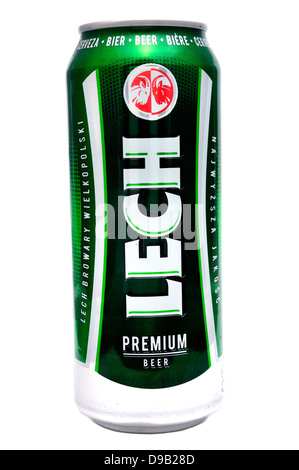La birra può: polacco Lech " premium " Foto Stock