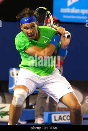 Rafael Nadal Australian Open 2012 - Rafael Nadal vs Roger Federer - Semifinali Melbourne, Australia - 26.01.12 *** Foto Stock