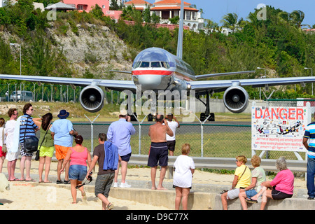 Princess Juliana Airport San Martin Maarten isola dei Caraibi Antille Olandesi Foto Stock