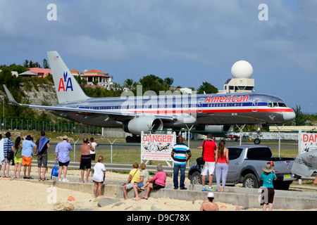Princess Juliana Airport San Martin Maarten isola dei Caraibi Antille Olandesi Foto Stock