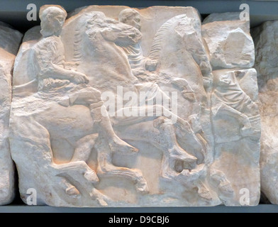 Cavalieri rappresentato nella parte del Partenone fregi al Partenone/museo di Acropoli di Atene Foto Stock